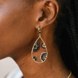 Crescent Drop Earrings in Midnight Shades