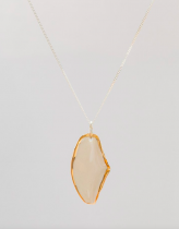 Floral Leaf Pendant in White