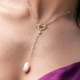 FOB T-Bar Pearl Drop Necklace