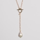 FOB T-Bar Pearl Drop Necklace