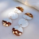 Hammered Dangling Round Earrings in White