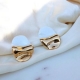 Folded Oval Earrings in White