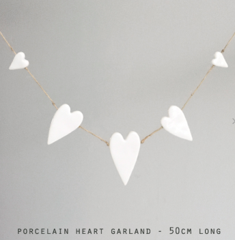 Porcelain Garland - Hearts